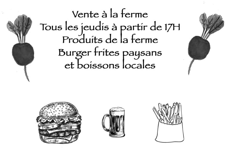 Burgers frites paysan à la ferme